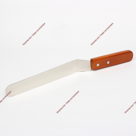 Лопатка-палетка с деревянной ручкой, изогнутая, 31,5 см - Кондитер плюс. Товары для кондитеров