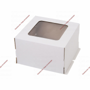 Коробка для торта, 30x30x13 см белая, с окном - Кондитер плюс. Товары для кондитеров 