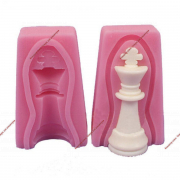 Молд «Шахматы», 2 части, 7,4×4,5×3,4 см, цвет розовый - Кондитер плюс. Товары для кондитеров 