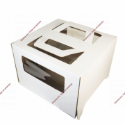 Коробка для торта 24*24*13 см с окном и ручками, белая - Кондитер плюс. Товары для кондитеров 