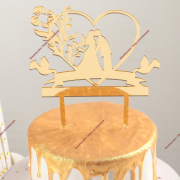 Топпер для торта «Любовь навсегда», 13×18 см, цвет золото - Кондитер плюс. Товары для кондитеров 