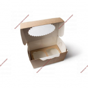  Коробка для капкейков, 16x10x10 см, на 2 капкейка, с окном - Кондитер плюс. Товары для кондитеров 
