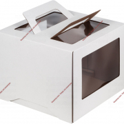 Коробка для торта 22*22*15см с окном и ручками, белая - Кондитер плюс. Товары для кондитеров 
