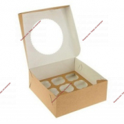 Коробка для капкейков, 25x25x10 см, на 9 капкейков, с окном - Кондитер плюс. Товары для кондитеров 