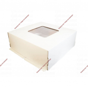 Коробка для торта, 42x42x15 см белая с окном - Кондитер плюс. Товары для кондитеров 