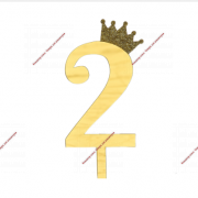 Топпер акриловый «Цифра 2» (10,5 см, золотой) - Кондитер плюс. Товары для кондитеров 