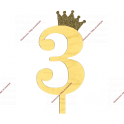 Топпер акриловый «Цифра 3» (10,5 см, золотой) - Кондитер плюс. Товары для кондитеров 