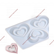 Силиконовый коврик для айсинга «Сердцем к сердцу», 4 ячейки, 19×11,5×0,3 см, цвет прозрачный - Кондитер плюс. Товары для кондитеров 