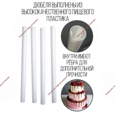 Набор палочек-дюбелей для кондитерских изделий Доляна, 8 шт, d=1 см, 30 см - Кондитер плюс. Товары для кондитеров 