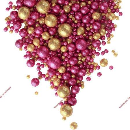Посыпка в мягкой глазури "Фуксия-золото  ассорти с блеском" 50г - Кондитер плюс. Товары для кондитеров 